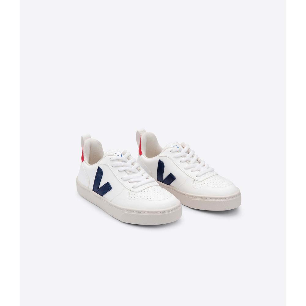 Veja V-10 LACES CWL Tornacipő Gyerek White/Navy | HU 863ILH